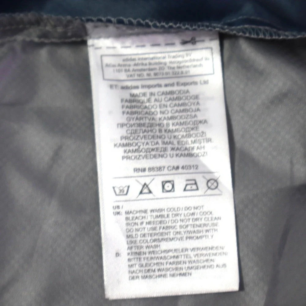 Adidas Golf Mens Navy Grey Full Zip Windbreaker Jacket CY7447 Large NWT